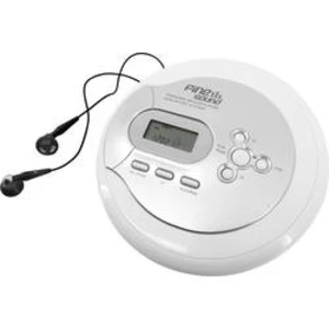 Přenosný CD přehrávač Discman FineSound FS2, CD, CD-R, CD-RW, MP3, s USB nabíječkou, s akumulátorem, bílá