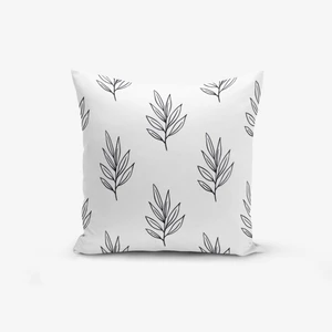 Obliečka na vankúš s prímesou bavlny Minimalist Cushion Covers White Leaf, 45 × 45 cm