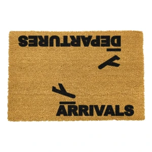 Rohožka z prírodného kokosového vlákna Artsy Doormats Arrivals and Departures, 40 x 60 cm