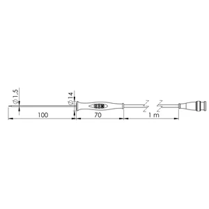 Greisinger GF 1T-E1.5 vpichovacie čidlo  -70 do 250 °C  Typ senzora Pt1000