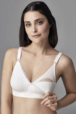 Dagi Women's White Cotton Capless Nursing Bra