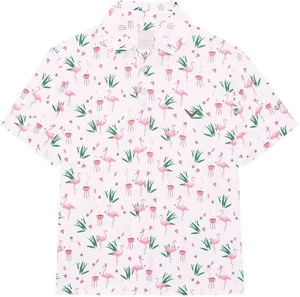 Callaway Boys All Over Flamingo Printed Alb luminos XL Tricou polo