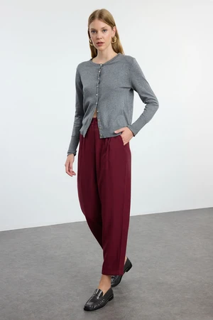 Trendyol Claret Red Balloon Pattern Woven Trousers