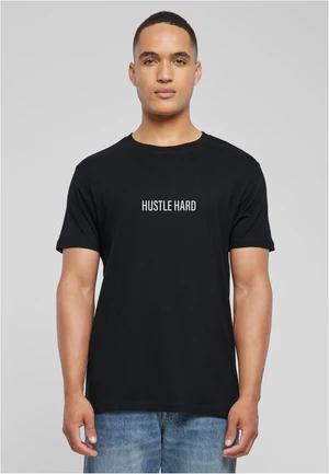 Men's T-shirt Hustle Wording EMB Tee black