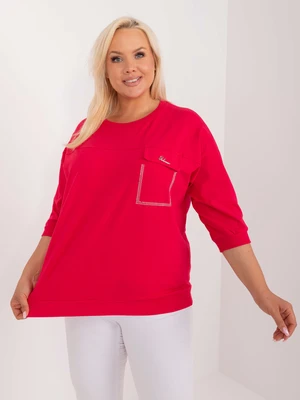 Red blouse plus size oversize cut