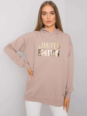 RUE PARIS Dark beige sweatshirt with pockets