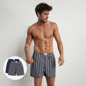 DIM ECOSMART LOOSE BOXER 2x - Pánske voľné boxerky 2 ks - sivá - tmavo modrá