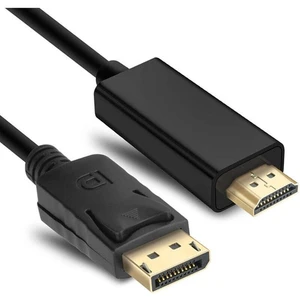 Kábel DisplayPort (male) na HDMI (male), 2m, tienený, čierna