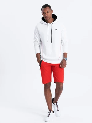 Ombre Men's hoodie with zippered pocket - white