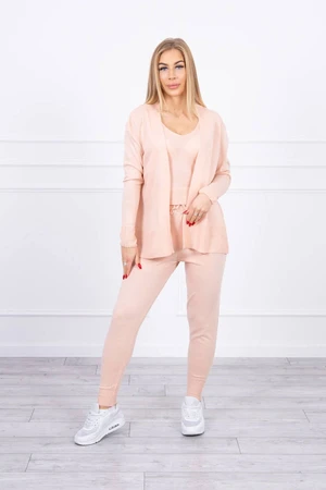 3-piece sweater set powder pink