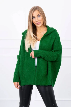 Sweater with hood and green bat sleeves