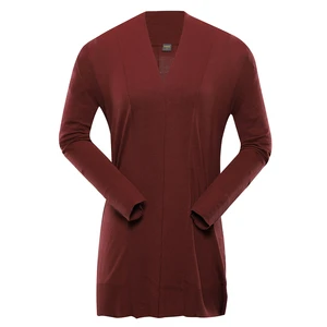 Burgundy women's long sweater NAX Edera