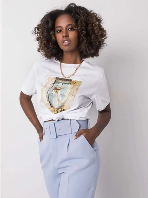 Women's white T-shirt with print