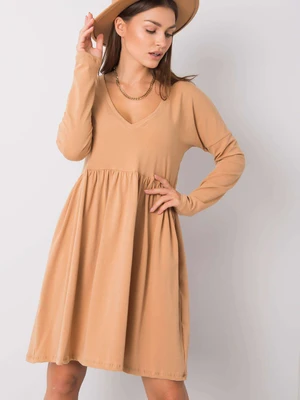 Cotton dress RUE PARIS from camel cotton