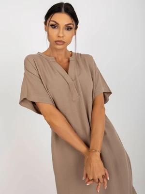 Dark beige simple dress by OCH BELLA