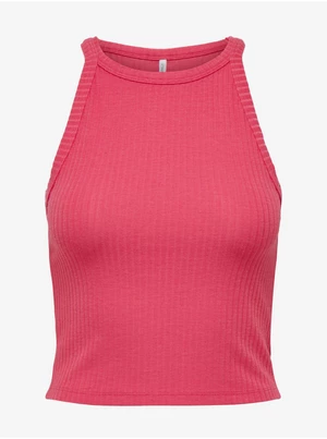 Dark pink Womens Ribbed Basic Top ONLY Emma - Women