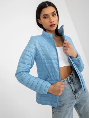 Light blue intermediate quilted jacket with pockets