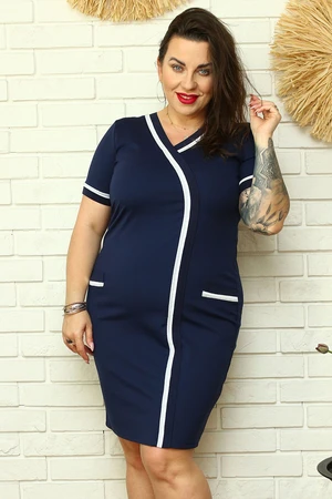 Karko Woman's Dress SB832 Navy Blue