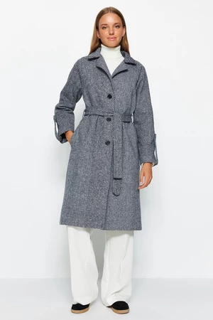 Trendyol Black Oversize Wide Cut Long Stitched Coat