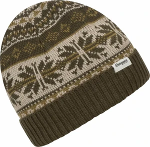 Bergans Jacquard Beanie Dark Olive Green/Olive Green/Chalk Sand UNI Ski Mütze