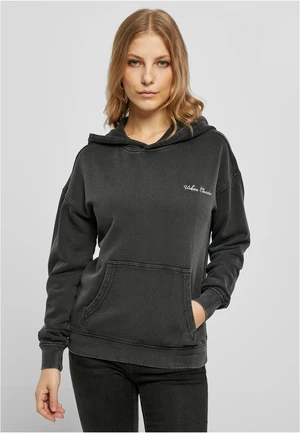 Women's small embroidery Terry Hoody black