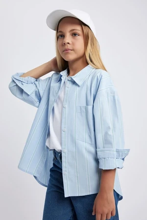 DEFACTO Girls Poplin Long Sleeve Shirt