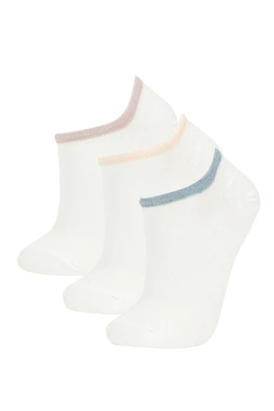 DEFACTO Woman's 3-Piece Cotton Sneaker Socks