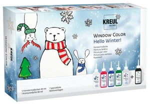 Kreul 42853 Set de culori pentru sticla Hello Winter 6 x 80 ml