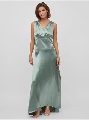 Green Ladies Satin Maxi-dresses VILA Sittas - Women