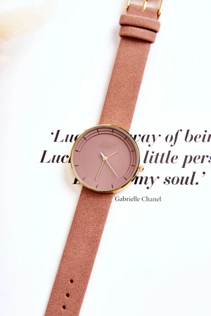 Women's Analog Suede Watch Nickel-Free Ernest Pink