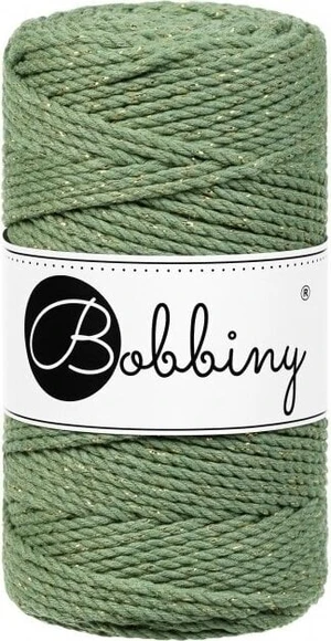 Bobbiny 3PLY Macrame Rope 3 mm 100 m Golden Eucalyptus Green Šňůra