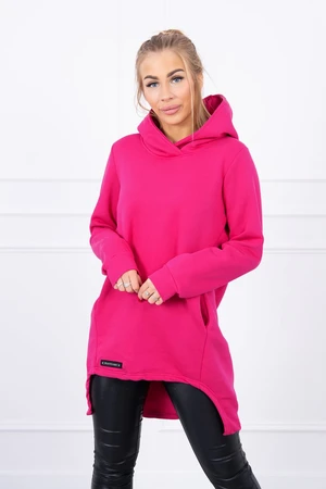 Insulated sweatshirt with a longer back fuchsia