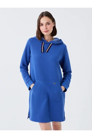 LC Waikiki Hooded Plain Long Sleeve Women's Sweat Dress