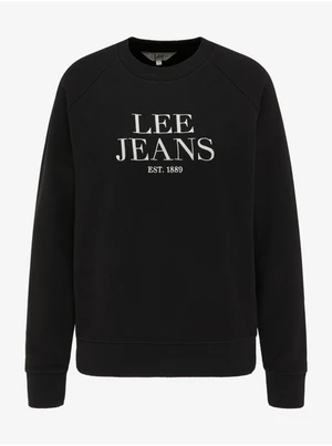 Black Women's Sweatshirt with Lee Crew Prints - Women