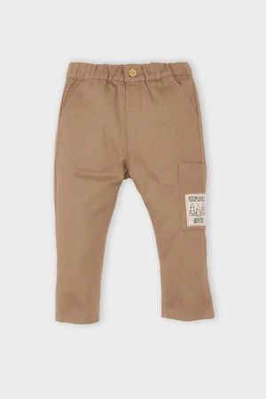 DEFACTO Baby Boy Regular Fit Woven Labeled Elastic Waist Gabardine Trousers