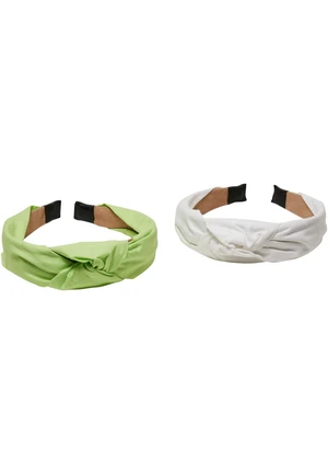 Headband with knot 2-pack light mint/white