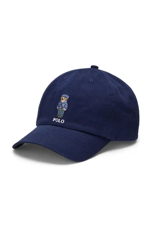 Detská bavlnená šiltovka Polo Ralph Lauren tmavomodrá farba, s nášivkou, 323952400001