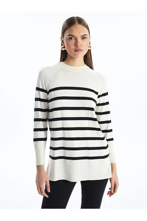 LC Waikiki Lw - Crew Neck Striped Long Sleeve Women's Knitwear Tunic