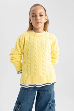 DEFACTO Girl&#39;s Crew Neck Sweater