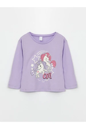 LC Waikiki Crew Neck Long Sleeve Printed Baby Girl T-Shirt