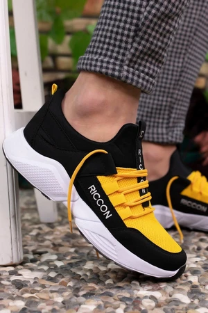 Riccon Black Yellow Unisex Sneakers