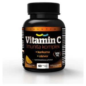 SALUTEM  Vitamin C 500 mg Imunita kurkuma + zázvor 60 cmúľacích tabliet