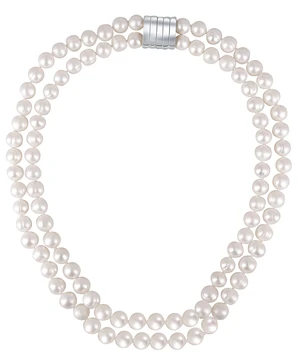 JwL Luxury Pearls Dvojitý/dvouřadý náhrdelník z pravých bílých perel JL0656