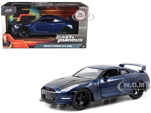 Brians Nissan GT-R R35 Blue with Carbon Hood "Fast &amp; Furious 7" Movie 1/32 Diecast Model Car by Jada