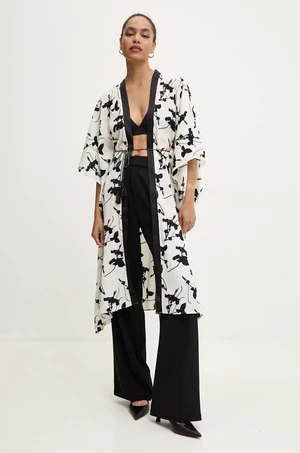 Kimono Answear Lab béžová farba, oversize, vzorované