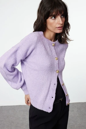 Trendyol Lilac Boucle Knitwear Cardigan