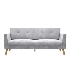 Jasnoszara aksamitna sofa 82 cm Gloria – CosmoLiving by Cosmopolitan