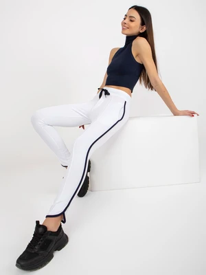 Basic white sweatpants with slit from RUE PARIS