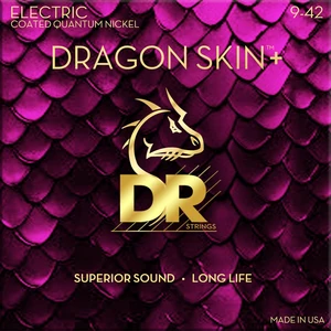 DR Strings Dragon Skin+ Coated Light 9-42 Cuerdas para guitarra eléctrica