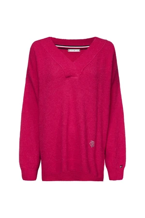 Tommy Hilfiger Sweater - CANDACE V-NK SWTR pink